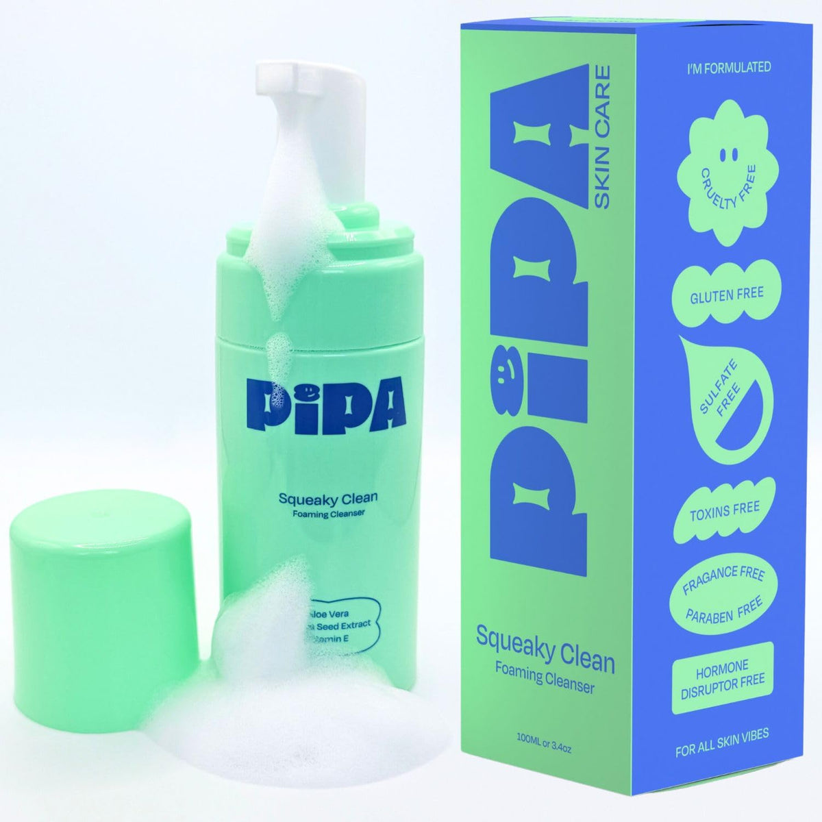 Pipa Skincare Foaming Cleanser 3.4 fl oz – Safe For Kids & Teens 8 to 13