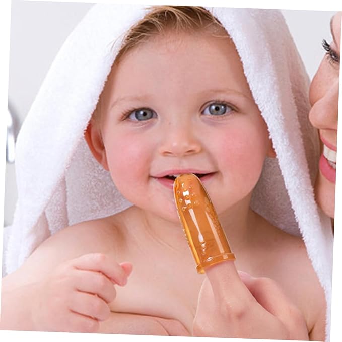 1Set Finger Toothbrush Silicone Oral Care Tool for for Mouth Reusable with Gums Massager