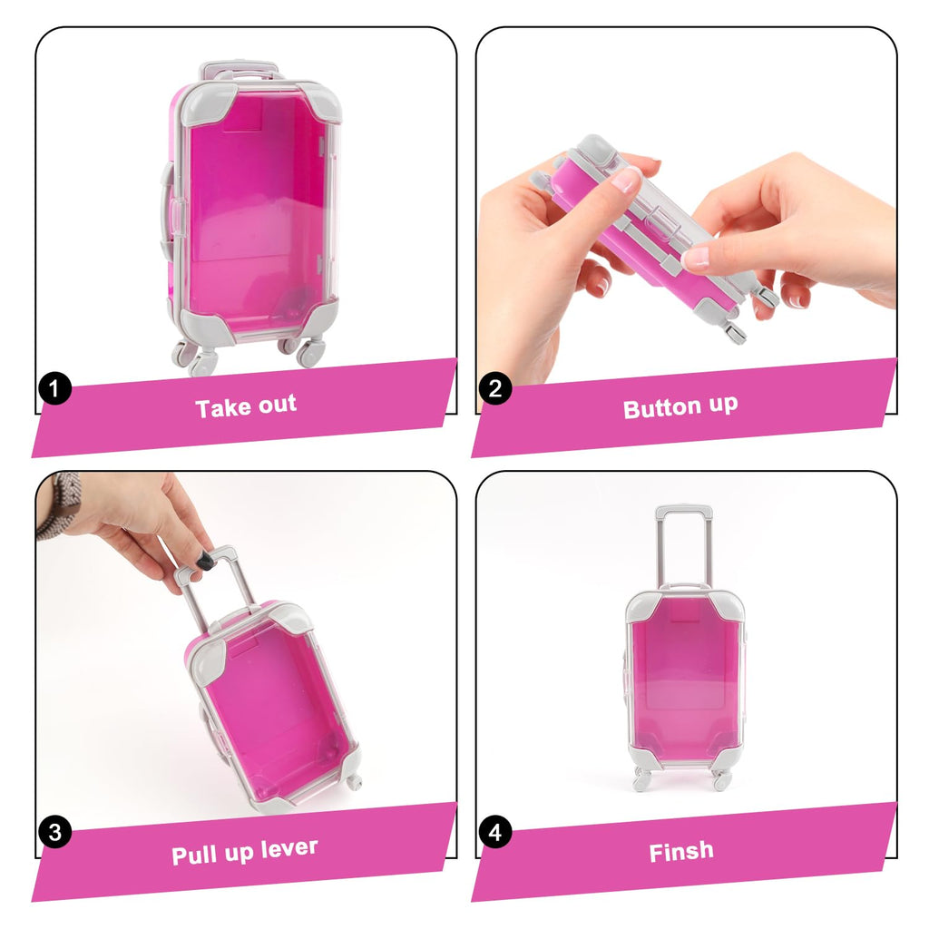 ASUNFO 6 Pcs Mini Suitcase Gift Box Candy False Eyelashes Small Suitcase
