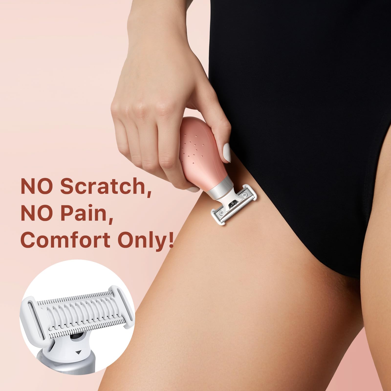Trimcoo 2026 NEW Bikini Trimmer for Women - Small But Powerful Electric Razors, Intimate Pubic Hair/Lady Facial Painless Removal, USB-C Cordless Body Shaver for Trip, Replaceable Wet/Dry Blade, Gold