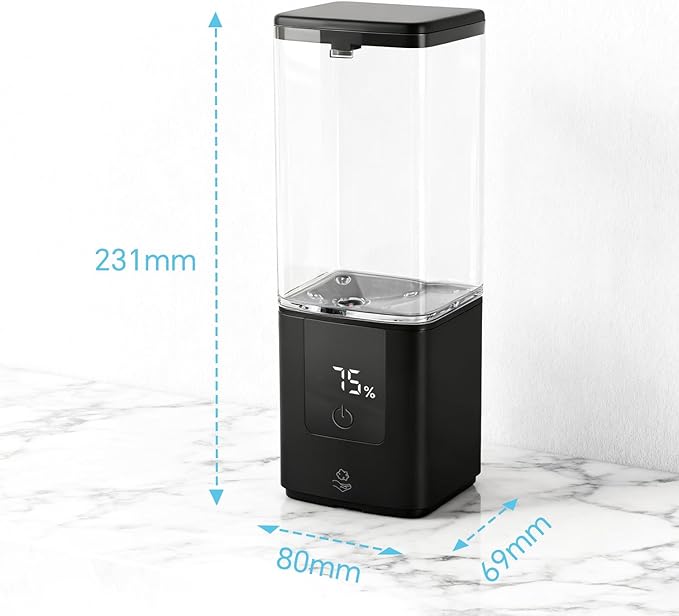 LAOPAO Soap Dispenser, Automatic Soap Dispenser Wall Mount Rechargeable Foaming Soap Pump for Bathroom Kitchen, Touchless Foam Soap Dispenser for Dish/Hand/Shower Soap, Home & Commercial, 540ml, Black