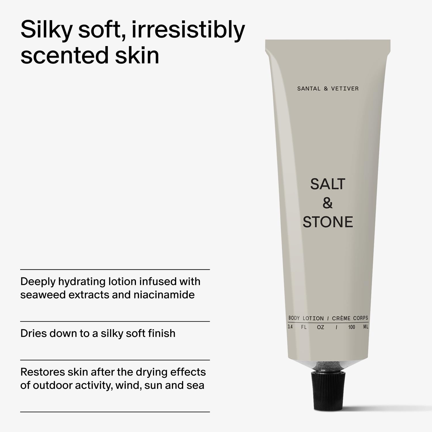 Salt & Stone Body Lotion for Women & Men, Vegan, Santal & Vetiver 3.4 fl oz