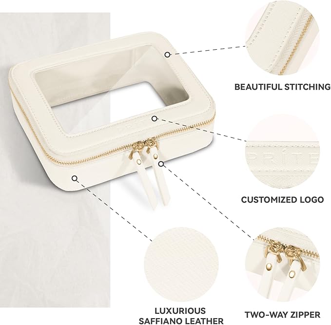 Prite Clear Makeup Bag Travel Cosmetic Organizer Toiletry Case for Women