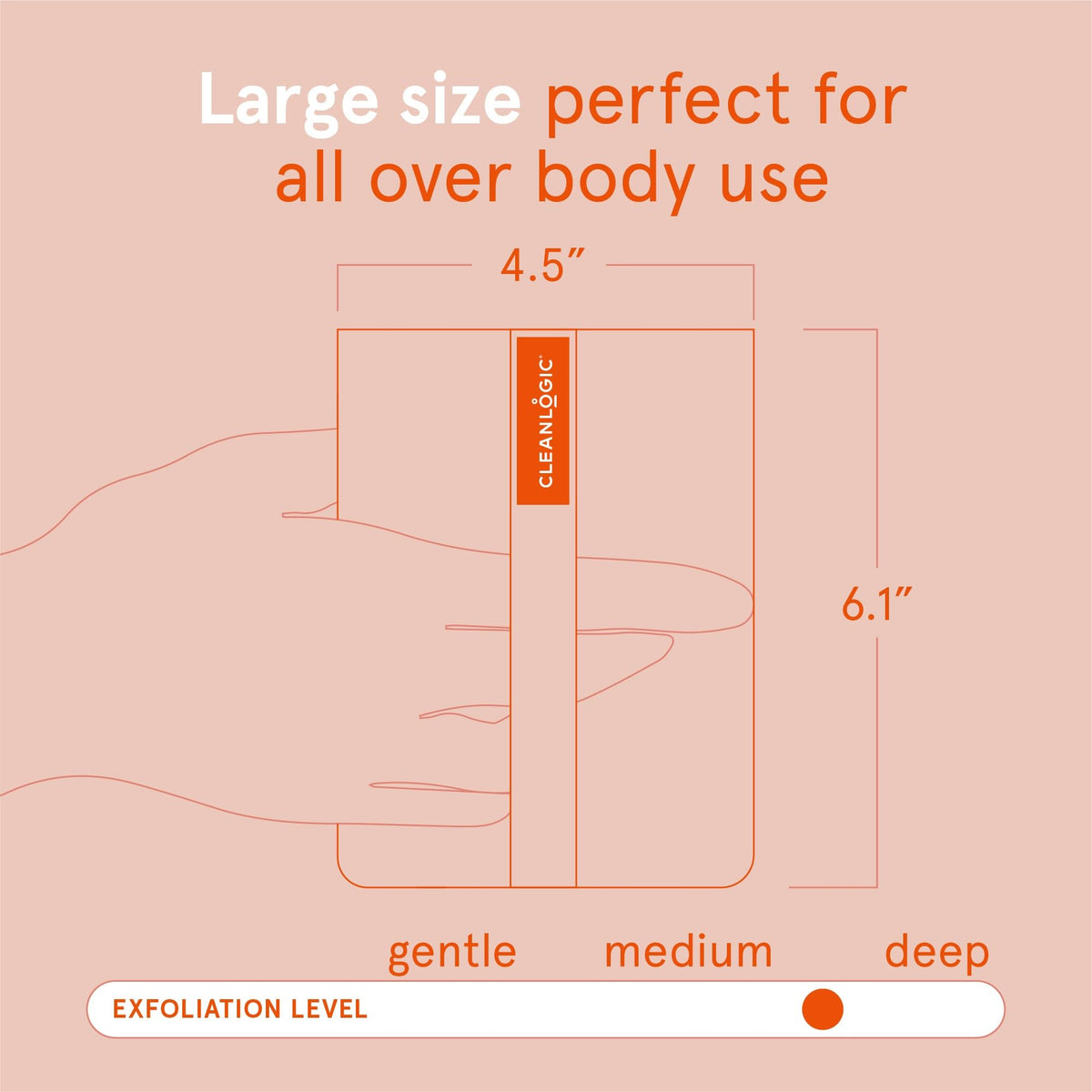 Cleanlogic Exfoliating Body Scrubber - Large Bath and Body - 3 Count