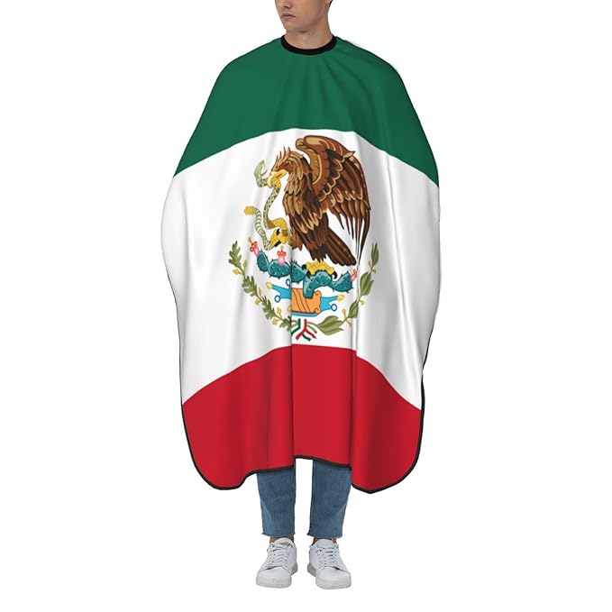 Mexican Flag Barber Cape - Hair Cutting Cape Apron for Clients - Men & Women