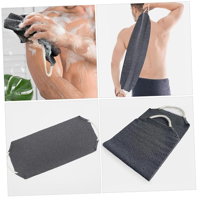 ERINGOGO 2Pcs Exfoliating Back Scrubber with Handles Long Stretchable Bath Strap for Deep Cleaning Reach Areas Soft Comfortable Body Scrub Towel for Men and Women