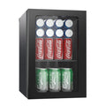 Erivess 0.9 Cubic Feet Mini Fridge, 24 Can Freestanding Beverage Refrigerator with Acrylic Front Door for Soda Beer, Under Counter Small Refrigerator with Adjustable Shelves for Home Bar Office(Black)