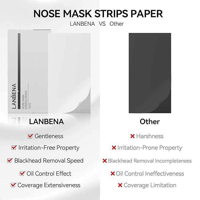 LANBENA 120 Pcs Nose Mask Strips Paper, Compatible with LANBENA Blackhead Remover Peel-Off Mask, Accessories for Blackhead Removal