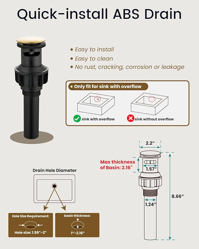 gotonovo Waterfall 8 inch Widespread Bathroom Faucet Set Bathroom Sink Faucet 3 Hole 2 Handle Vanity Lavatory Deck Mount with Pop Up Drain and Water Supply Lines Square Body Brushed Gold