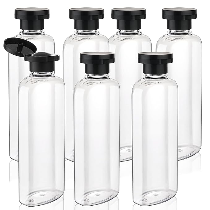 Wowang Travel Shampoo and Conditioner Bottles 7.7oz 7 Pack Leak Proof Squeeze Bottles with Flip Cap Refillable Containers Plastic Travel Bottle for Toiletries for Lotion Shampoo Conditioner