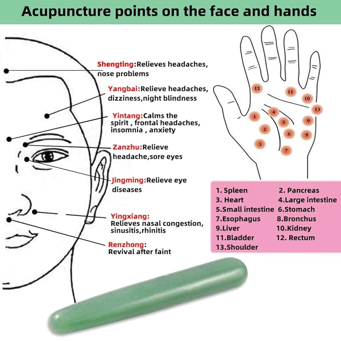 TOP SEWING Gua Sha Massage Tools Jade Manual Stick Deep Tissue Natural Facial Tool for Full Body Meridian Pain Relief