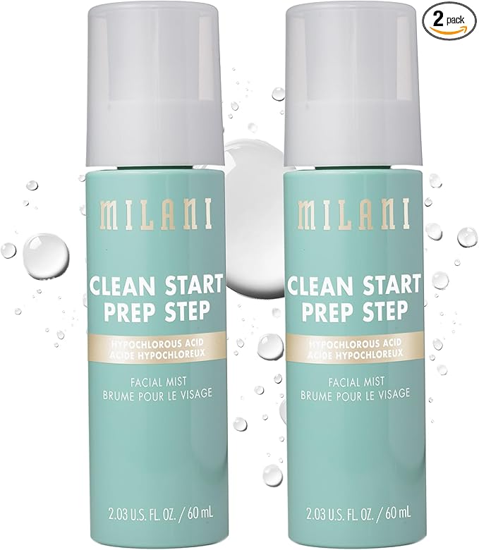 Milani Clean Start Prep Step Hypochlorous Acid Facial Mist, Pack of 2