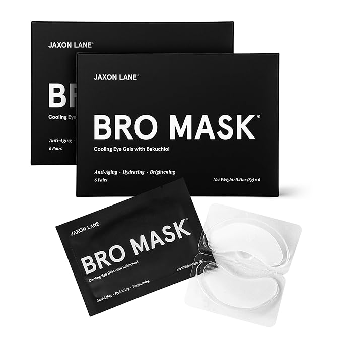 JAXON LANE Bro Mask Under Eye Patches for Men for Dark Circles, 2 x 6 Pairs