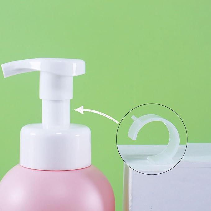 Plastic Foaming Hand Soap Dispenser,Toddler Bar Soap Cute Kids Dispenser for Bathroom Refillable Pump Bottles for Kitchen Liquid Shampoo Body Wash 10oz 300ml (3, White+Pink+Blue)
