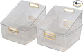 4 Pack Clear Plastic Storage Container Bins for Pantry, Fridge, Shelf, Tabletop, Cabinet