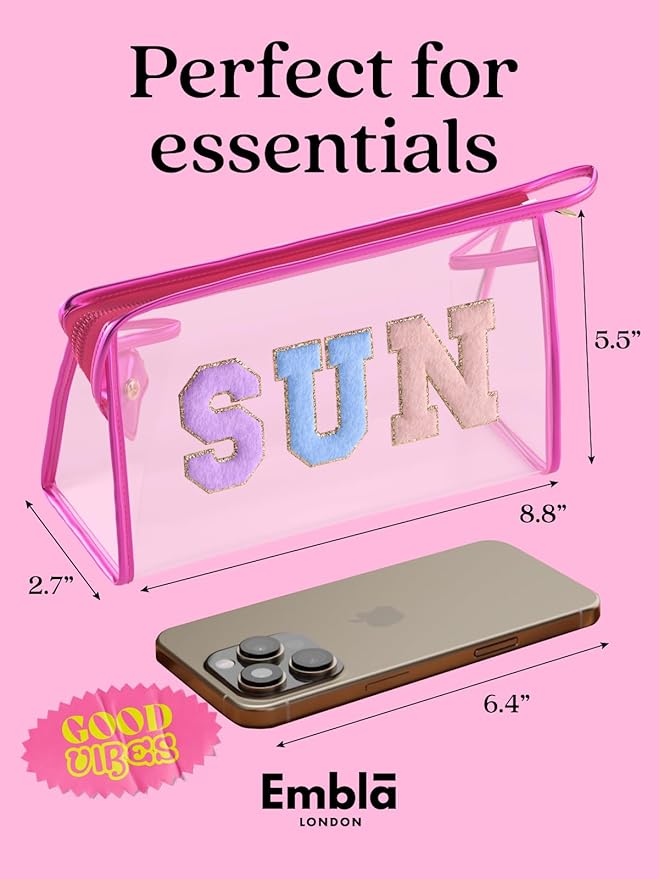 Clear Sunscreen Bag, Waterproof Makeup & Toiletry Pouch for Travel Beach