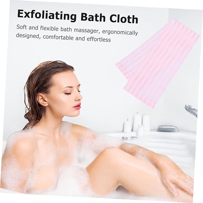 Ipetboom Portable Exfoliating Back Scrubber Strap Dual-Sided Bath Wash Cloth for Deep Cleansing and Relaxation Eco-Friendly Material Travel-Friendly Design for Home Use Go Bathing
