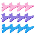 BAHABY Hair Clips for Styling Sectioning 12 Pack Pink Purple Blue Butterfly Clamps Hair Claw Clips Pro Salon Hair Clips for Styling, Sectioning, Cutting and Coloring