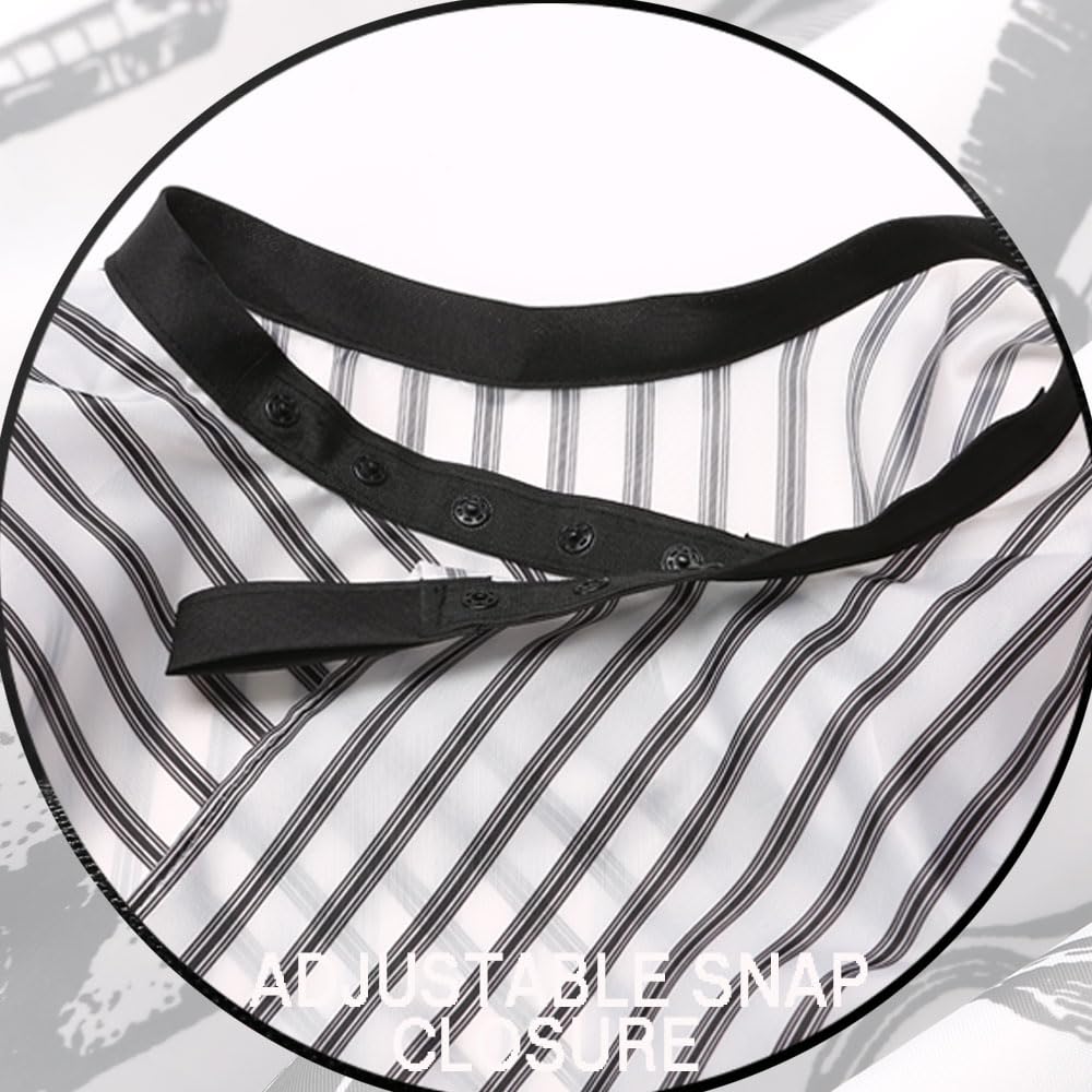 Borogo Professional Waterproof Barber Cape with Snap Closure, Hair Cutting Salon Cape Hairdressing Apron Stripe