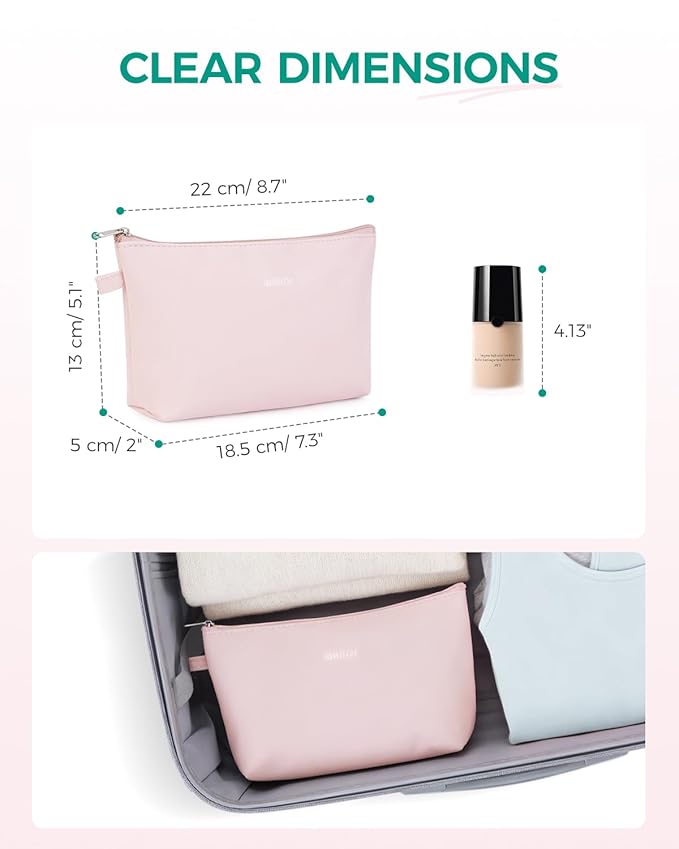 WANDF Small Makeup Bag for Purse, Small Cosmetic Bag for Women