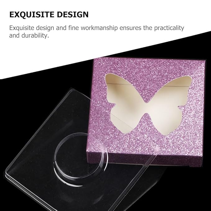 DOITOOL Square Eyelash Box with Lash Tray 10-Pack False Eyelash Cases Compact Storage Organizer 2.83X2.83X0.47 Inch Cosmetic Display for Makeup Lovers