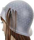 Reusable Silicone Hair Staining Cap Multicolor Hair Dyeing Cap with Metal Hooks