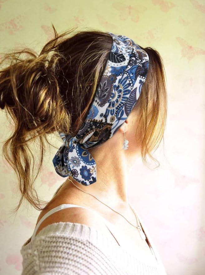 Huachi 12 Pack Bow Headbands for Women Headwraps Hair Band Knotted Headband Rabbit Ears Stretchy Turban Head Wraps Fashion Head band Sport Cute Hair Accessories (Bohemian colors)