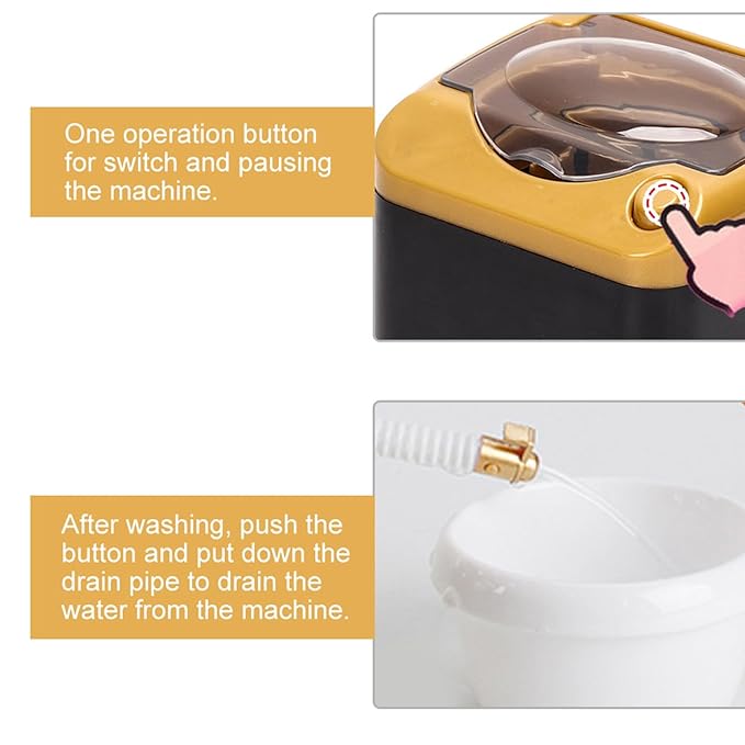 Beufee Mini Washing Machine, Electric Makeup Brush Cleaning Machine Electric Mini Quick Dry Cleaning Washer Cosmetic Tool Cleansing Machine for Home (Gold)