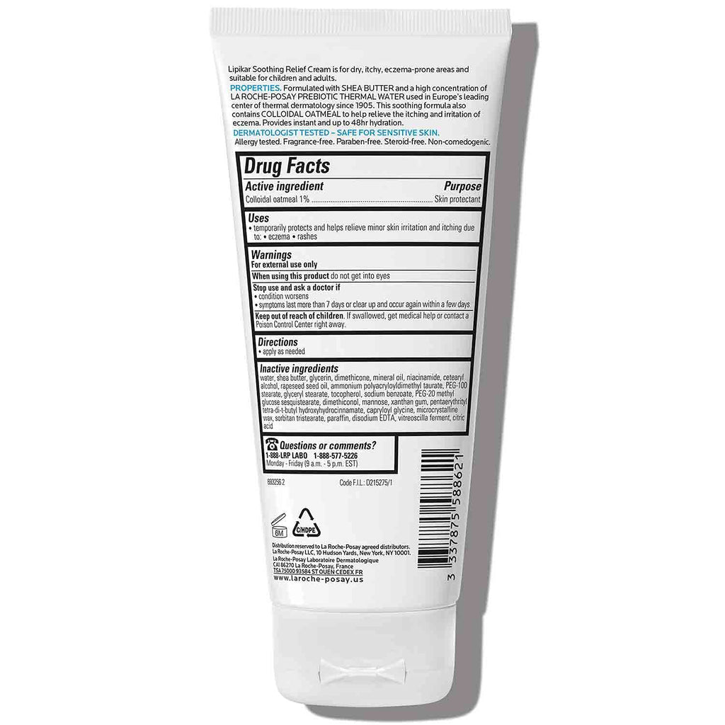 La Roche-Posay Lipikar Soothing Relief Eczema Cream, Sensitive Skin 6.8oz