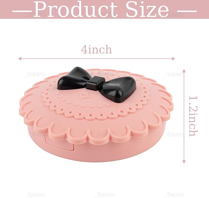 AUEAR, 2 Pack of Bow Eyelashes Case Plastic Pink Storage Box for Travel Women and Girls