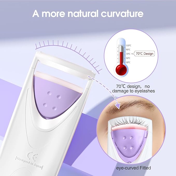 TOUCHBeauty Professional Heated Eyelash Curler with Silicone Refill Pad Curling Tool for Women Long Lasting Eyelashes TB-2003B