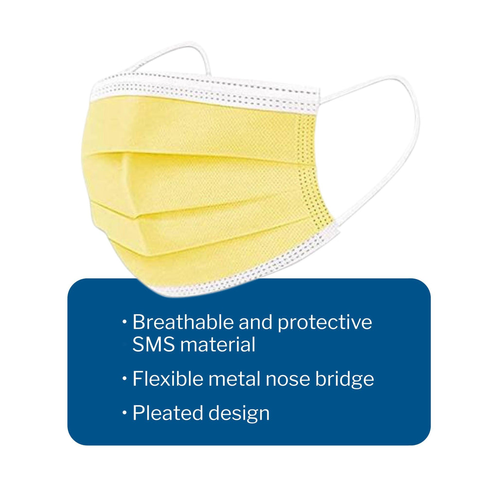 McKesson Medical Face Masks, Level 1, Non-Sterile, 7 x 3.75 in, 50 ct