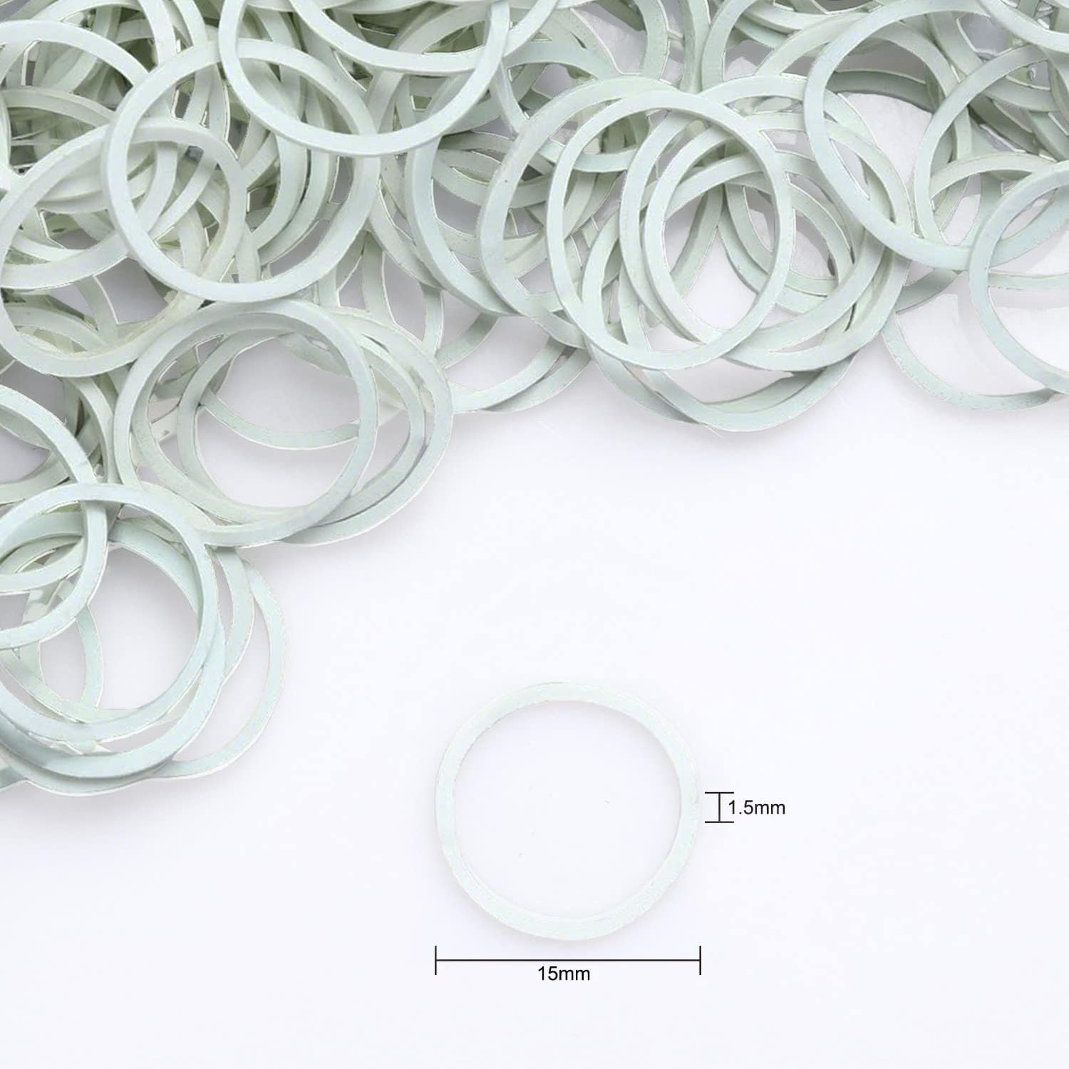 HOYOLS 3/4 Inch White Hair Rubber Bands for Hair Ties, Small Elastics Bands Ponytail Holders for Women Girls Mini Student Crafts Office 600pcs (M)