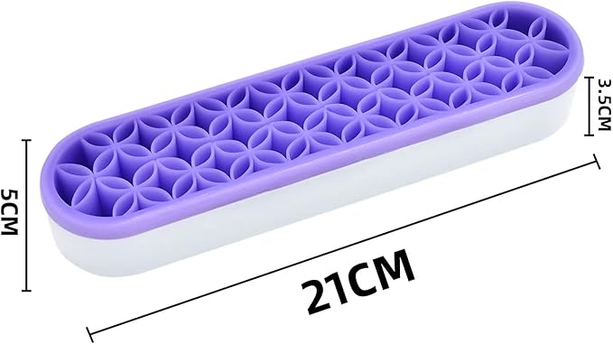 ESIW 2 PCS Multi-Purpose Cosmetic Storage Box, Desktop Organizers Silicone Make Up Brush Storage Stand, Desktop Storage Box for Eyeliner Pencil, Art Supplies, Painting Brush (Purple)