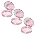 Qeuly 3 Pack Eyelash Case, Circle lash Packaging Case with Makeup Mirror, Eyelash Storage Empty Box with False Eyelash Holder for Women and Girls (Rose Gold)
