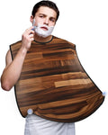 NOUZU Wood Grain Print Beard Bib Apron For Men, Beard Hair Catcher For Men Shaving Trimming,Beard Cape Cloth