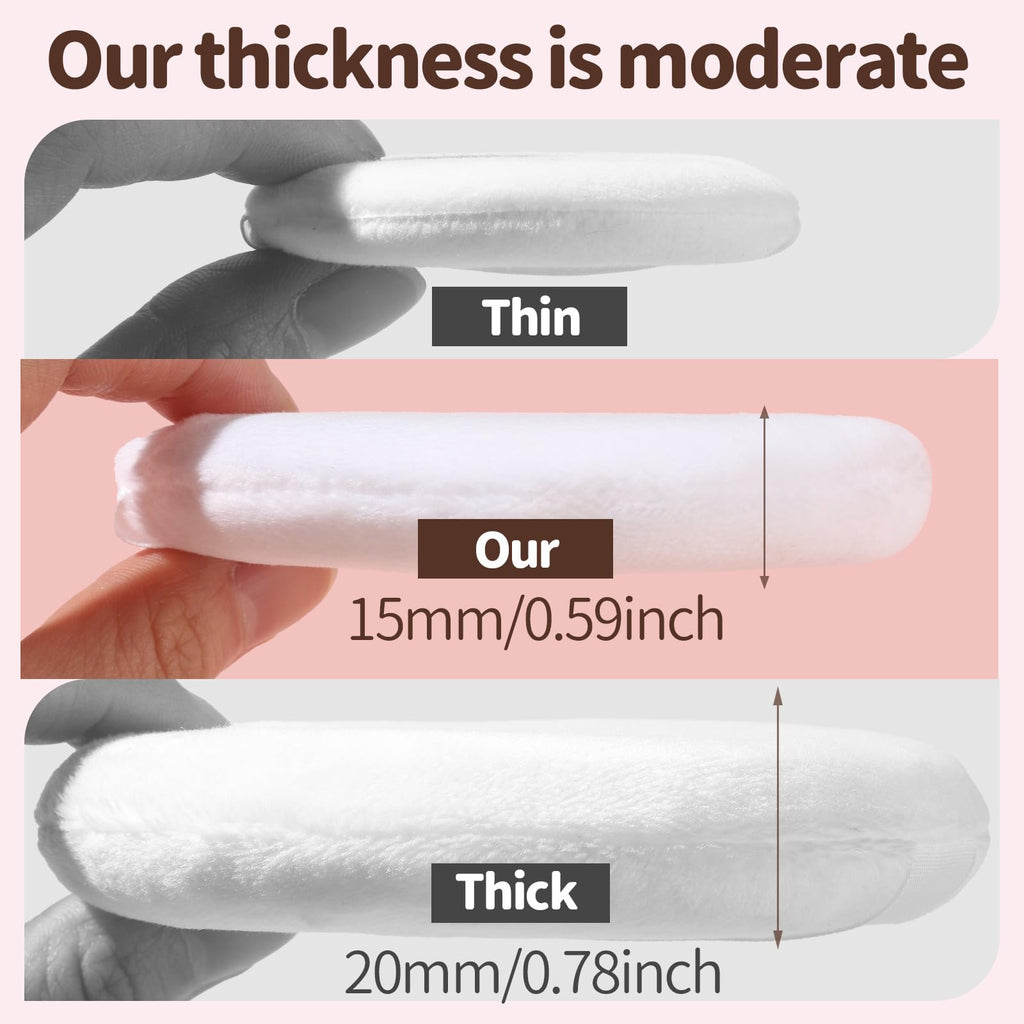 Teenitor 2pcs Powder Puff 3.54inch Medium Body Powder Puff for Body Powder and Container White