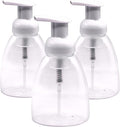 Clear Plastic Foaming Bathroom Countertop Soap Dispensers, Foaming Pump Bottles, Refillable Plastic Container for Liquid Soap, Compatible with Dr Bronner's Pure Castile Soap 250ml (8.5 oz) - (3 Pack)