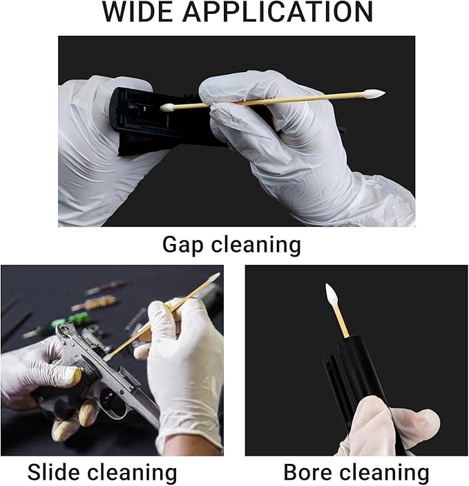 900PCS Double Pointed 6'' Long Cotton Swabs with Durable Stem, Lint- Free Gun Cleaning Swabs Pure Cotton Tips for Gun Maintenance, Makeup, Pet Care, Equipment (1800 Tips)