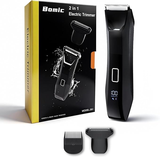 Manscaper Men's 2-in-1 Body Trimmer, Ball Shaver IPX7 Waterproof