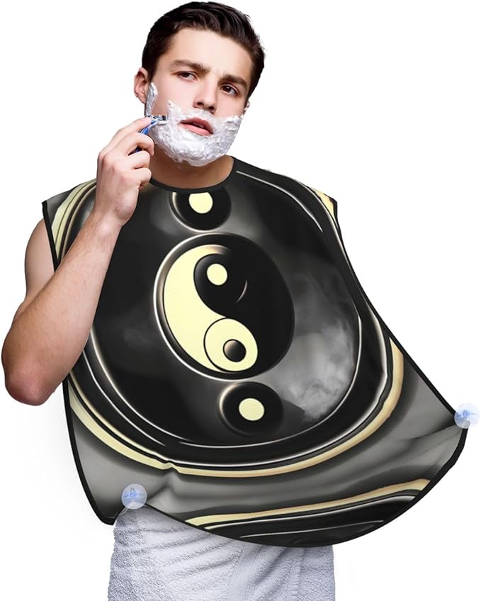 Jellyfish Pattern Print Beard Bib Shaving Apron, Beard Hair Trimming Cape Gift For Dad