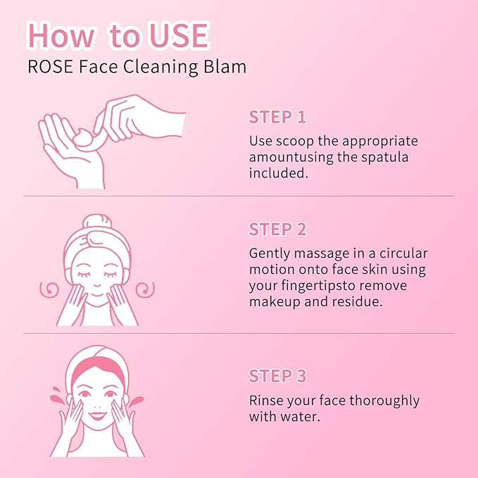 OUPEICHARM Rose Rice Mochi Face Cleanser Wash Cream,Moisturizing,Deep-Cleansing,Oil Control,Makeup Cleansing Balm for Women for All Skin Types（5.29oz）