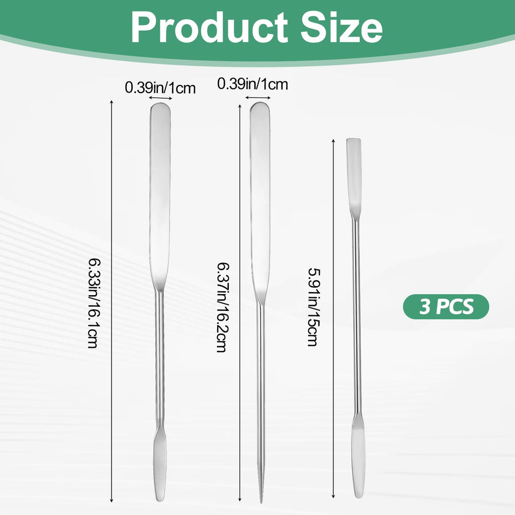3 Pcs Metal Makeup Spatula Applicator Foundation Spatula Kit Stainless Steel Cosmetic Spatulas Beauty Face Cream Applicator Double Edged Face Mask Spatulas for Application Foundation
