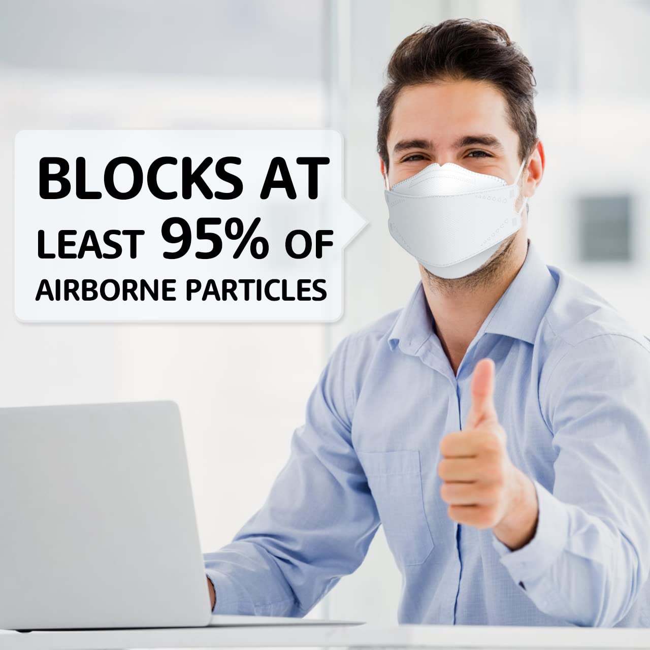 LEVENIS Face Masks 50 Pack, Breathable Comfortable and Disposable Mask, White