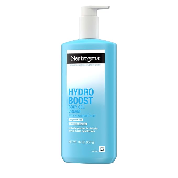 Neutrogena Hydro Boost Body Lotion for Dry Skin Gel Cream with Hyaluronic Acid Moisturizer, Fragrance-Free Non-Greasy Lightweight Hydration, Oil-Free, 16 fl oz