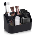 Ayswupt Electric Toothbrush Holders for Bathrooms,Black Tooth Brushing Holder,Toothpaste Organizer with Dividers,Bathroom Countertop Accessories Storage,Toothbrush Stand for Vanity Office Sink