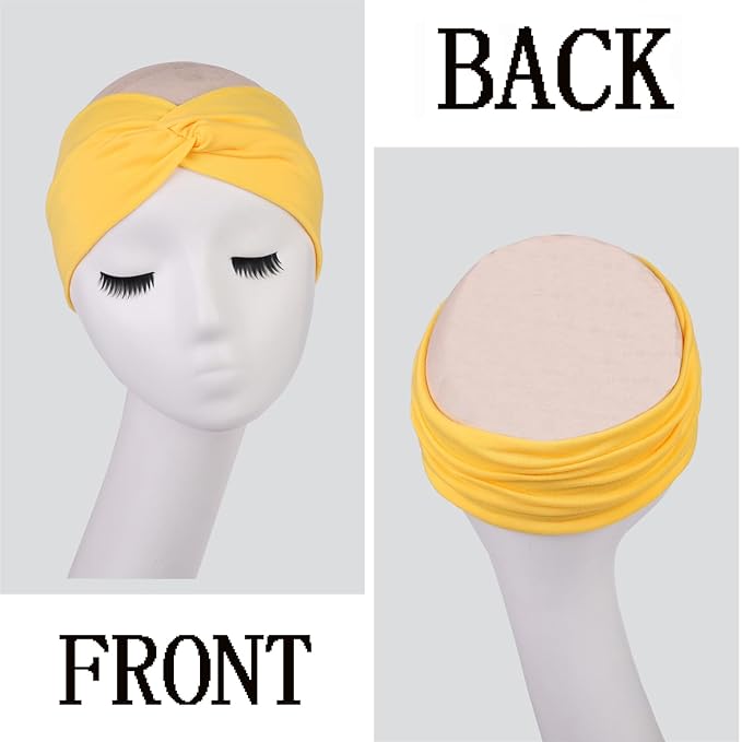 XTREND 6 Pcs Headbands for Women, Twisted Cross Elastic Head Bands Yoga Workout Non-Slip Sweat Soft Solid Color Simple Versatile Hair Accessory Hairbands