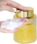 Fvstar Glass Foaming Soap Dispenser,Foam Dispenser Bottle with Large Pump,Wide-Mouthed and Easy to Press,Refillable Hand Soap Dispenser for Bathroom Countertop and Kitchen Decor (1, Clear)