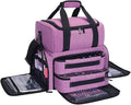 Nail Polish Organizer Case Holds 80 Bottles (15ml - 0.5 fl.oz) and a Nail Lamp,Nail Polish Case with 2 Removable Bags and Tools Storage Sections Purple