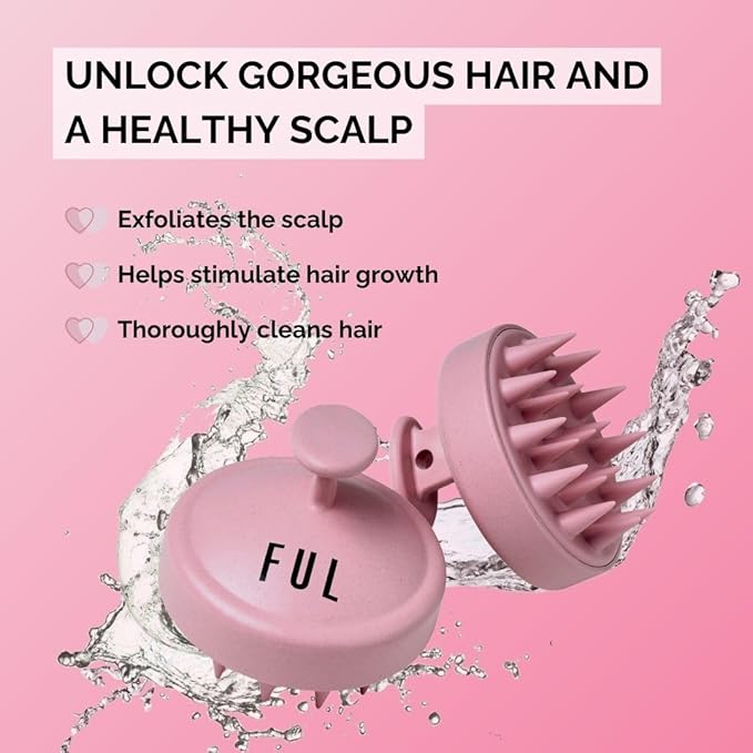 FUL Scalp Massager, Soft Silicone Brush for Hair Growth, Exfoliating Scalp